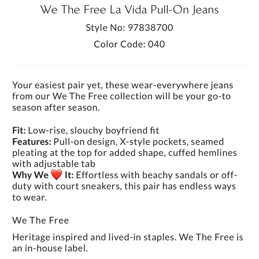 We The Free People La Vida Pull-on wide leg jeans, size Small - Picture 4 of 6